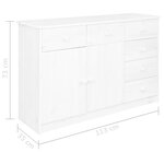 vidaXL Buffet 6 tiroirs Blanc 113x35x73 cm Bois de pin massif