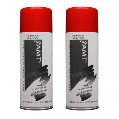 Lot de 2 bombes de peinture - rouge feu - amt