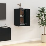 vidaXL Meuble TV mural Noir 40x34 5x60 cm