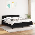 vidaXL Lit à sommier tapissier avec matelas Noir 180x200 cm Tissu
