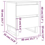 vidaXL Tables de chevet 2 Pièces sonoma gris 40x35x50 cm bois ingénierie