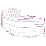 vidaXL Lit à sommier tapissier avec matelas Noir 90x200 cm Velours