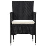 vidaXL Salon de jardin 5 Pièces avec coussins Résine tressée Noir
