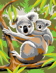 Tableau peinture au numéro débutant Koalas