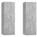 vidaXL Meubles TV 2 Pièces Gris béton 30 5x30x90 cm Aggloméré