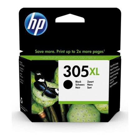 Hp 305xl cartouche d'encre noir grande capacité authentique pour hp deskjet 2300/ 2700/plus 4100  envy 6000/pro 6400 (3ym62ae)