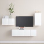 vidaXL Ensemble de meuble TV 4 Pièces Blanc Aggloméré