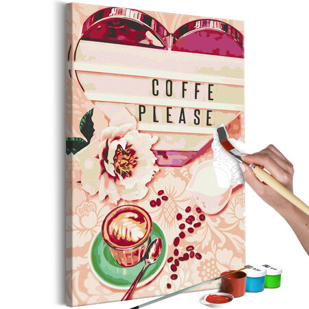 Tableau à peindre par soi-même - coffee please l x h en cm 40x60