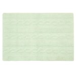 Tapis coton motif tresse - vert - 120 x 80