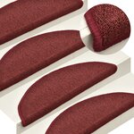 vidaXL Tapis de marches d'escalier 15 Pièces Rouge 56x17x3 cm