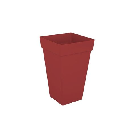 ARTEVASI Pot de fleurs Capri carré haut - 65 cm - Rouge foncé