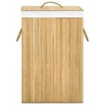 vidaXL Panier à linge avec 2 sections bambou 72 L