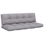vidaXL Coussins de palette 2 Pièces gris tissu