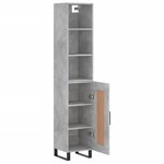 vidaXL Buffet haut Gris béton 34 5x34x180 cm Bois d'ingénierie