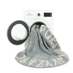 Tapis coton motif alphabet - bleu - 150 Ø