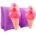 Brassards gonflables de natation x2 pour enfants 3-6 ans  flotteurs piscine & plage - pack duo glace champignon