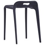 vidaXL Tabourets empilables lot de 4 noir plastique