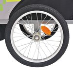 vidaXL Remorque de vélo pour enfants Gris et vert 30 kg