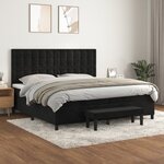 vidaXL Lit à sommier tapissier et matelas Noir 200x200 cm Velours