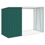 vidaXL Abri à bois de jardin Vert 245x98x159 cm Acier galvanisé