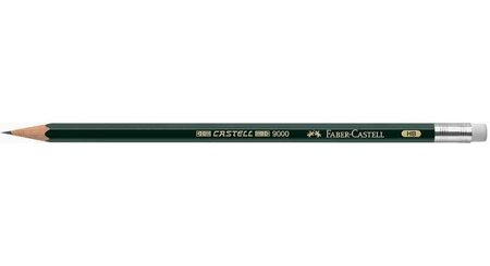 Crayon à papier 9000 Héxagonal Mine 2 mm B Bout Gomme FABER-CASTELL