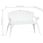 vidaXL Banc de jardin 108 cm Aluminium coulé Blanc
