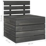 vidaXL Canapé palette de milieu de jardin Bois de pin Gris foncé