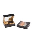 (1 lot   50 boîtes) boîte carton noire avec fenêtre 23 x 23 x 5cm