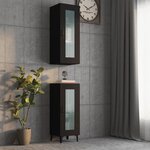 vidaXL Armoire murale suspendue Noir 34 5x34x90 cm
