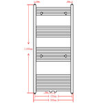 vidaXL Sèche-serviettes eau chaude à rails incurvés gris 500 x 1160 mm