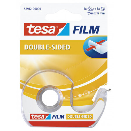 Dévidoir ruban adhésif double face transparent tesa 7 5m x 12mm