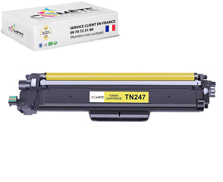 1 toner compatible avec brother tn247 jaune
