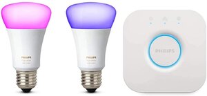 Kit De Démarrage 2 Ampoules E27 + Pont De Connexion [Classe Énergétique A+] Verre 10W Blanc