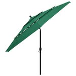vidaXL Parasol à 3 niveaux avec mât en aluminium Vert 3 5 m