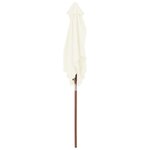 vidaXL Parasol avec mât en bois 150 x 200 cm Sable