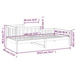 vidaXL Lit de jour 90x190 cm Bois de pin massif