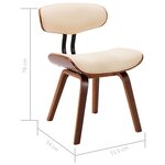 vidaXL Chaises à manger lot de 4 crème bois courbé et similicuir