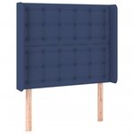 vidaXL Lit à sommier tapissier avec matelas Bleu 90x200 cm Tissu