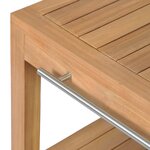 vidaXL Armoire de toilette en teck solide avec lavabos en marbre Noir