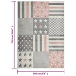 vidaXL Tapis pour enfants 160x230 cm Motif d'étoiles Rose