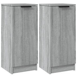 vidaXL Buffets 2 Pièces Sonoma gris 30x30x70 cm Bois d'ingénierie
