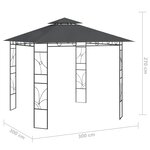 vidaXL Belvédère 3x3x2 7 m Anthracite 160 g/m²