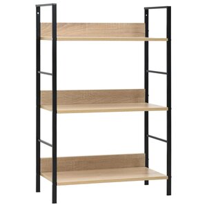 vidaXL Bibliothèque à 3 niveaux Chêne 60x27 6x90 5 cm Aggloméré