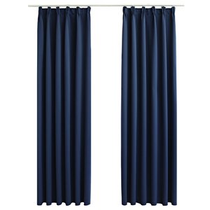 vidaXL Rideaux occultants avec crochets 2 Pièces Bleu 140x245 cm