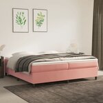 vidaXL Lit à sommier tapissier avec matelas Rose 200x200 cm Velours