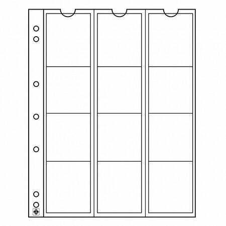 Paquet de 5 feuilles leuchtturm numis pour monnaies d'un diamètre jusqu'à 44 00 mm (315584)