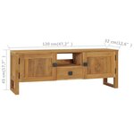 vidaXL Meuble TV 120x32x45 cm Bois de teck massif