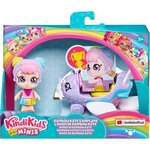 KINDI KIDS Poupée Mini Kindi 9 cm et L'Avion de Rainbow Pour Enfant