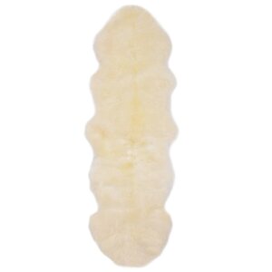 vidaXL Tapis en peau de mouton 60 x 180 cm Blanc