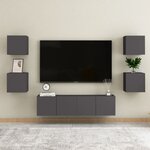 vidaXL Meubles TV muraux 4 Pièces Gris 30 5x30x30 cm